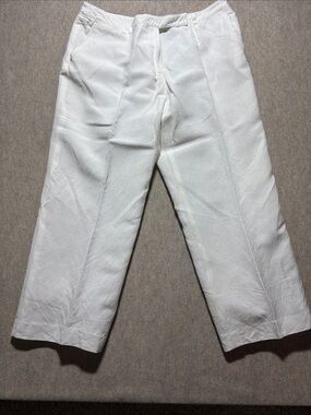 Kasper Pants Audrey Women’s Size 16 White Button/clasp Linen Blend Lined  (1)
